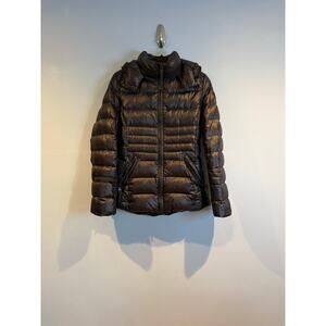 Andrew Marc Black Down Puffer Jacket Hooded Medium